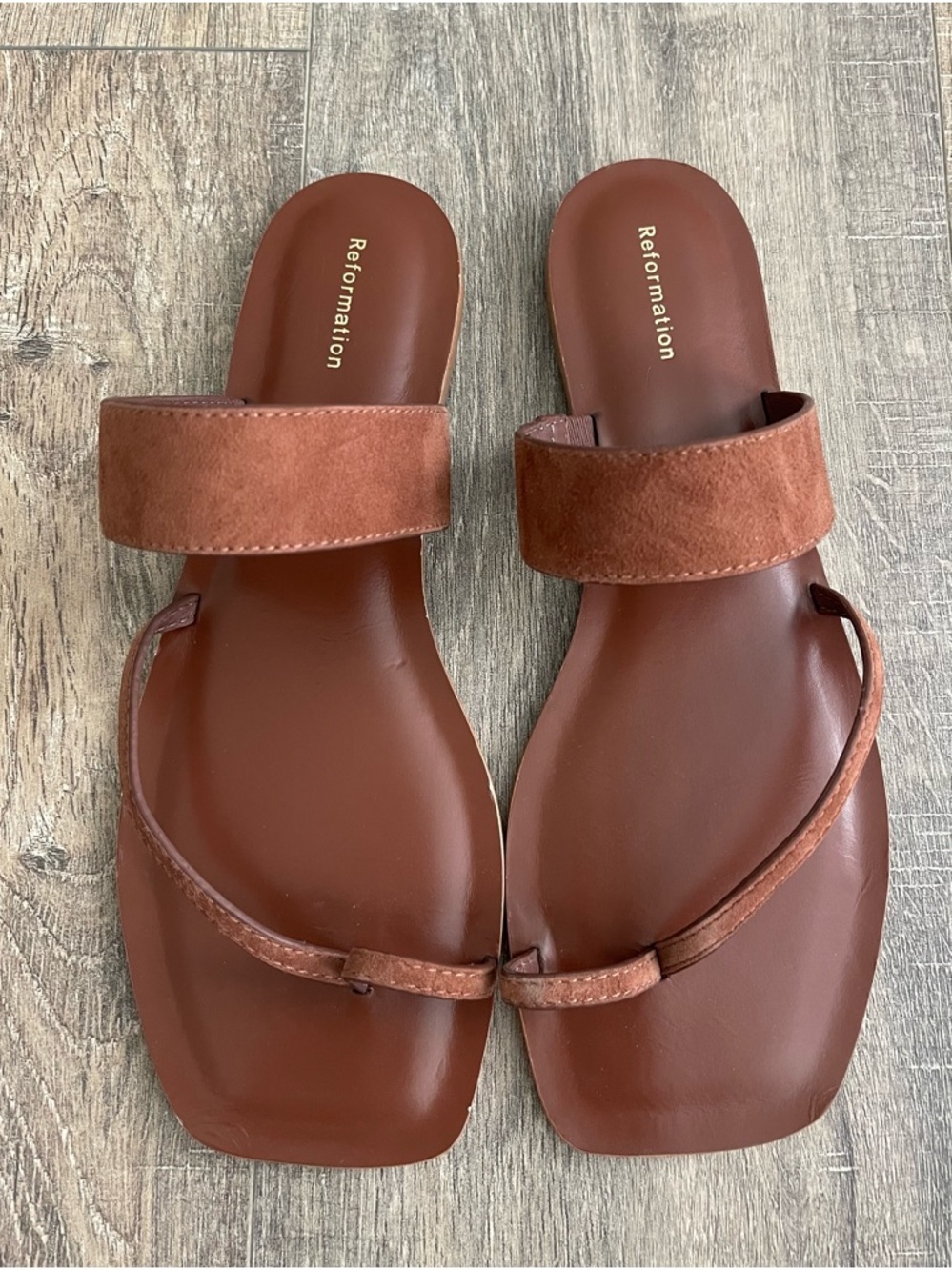 New Reformation Sawyer Toe Loop Slide Sandal size 9.5 - Picture 3 of 9